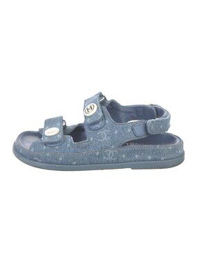 Chanel Denim CC Logo Dad Sandals